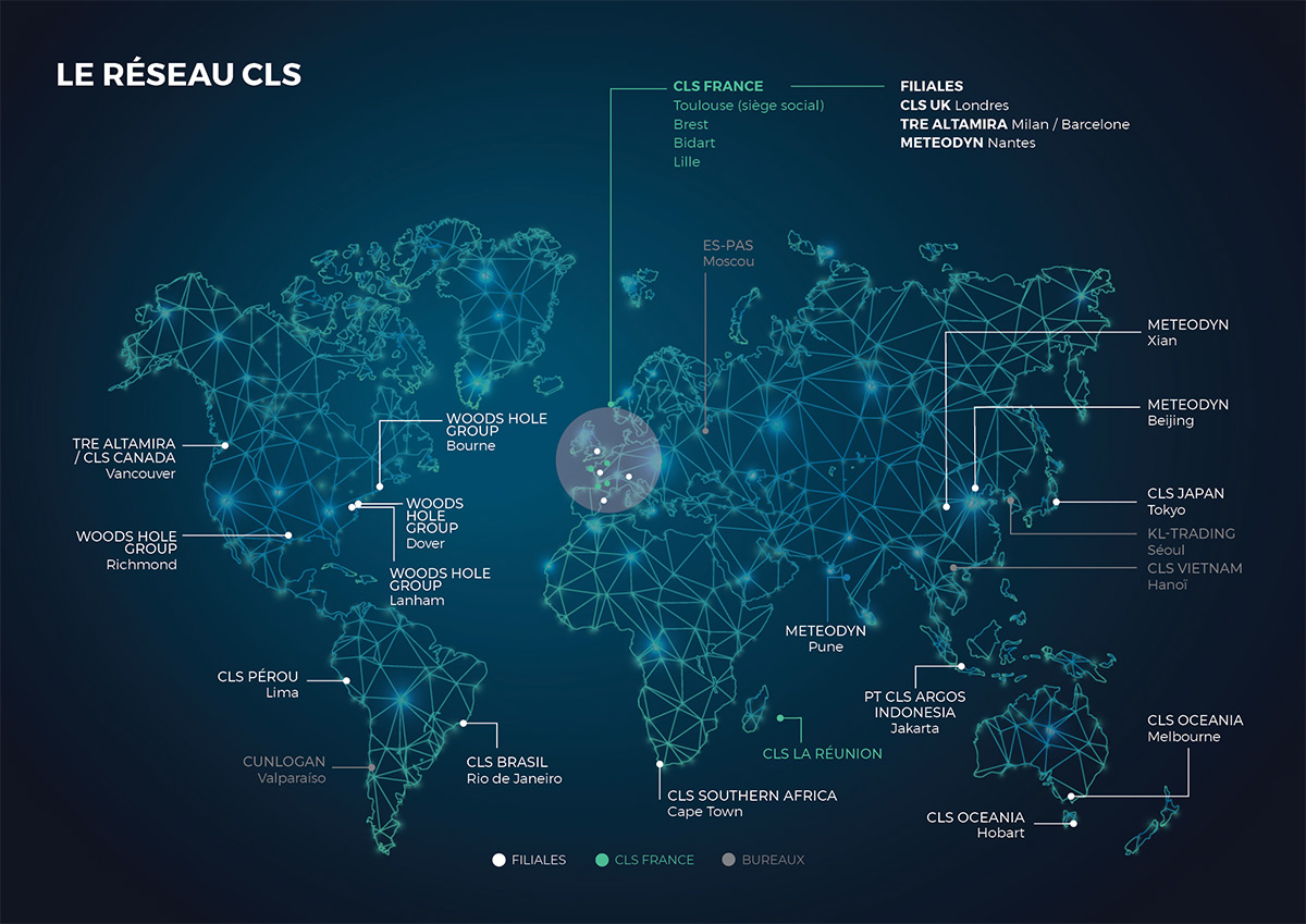 Carte d'implantation de CLS dans le monde